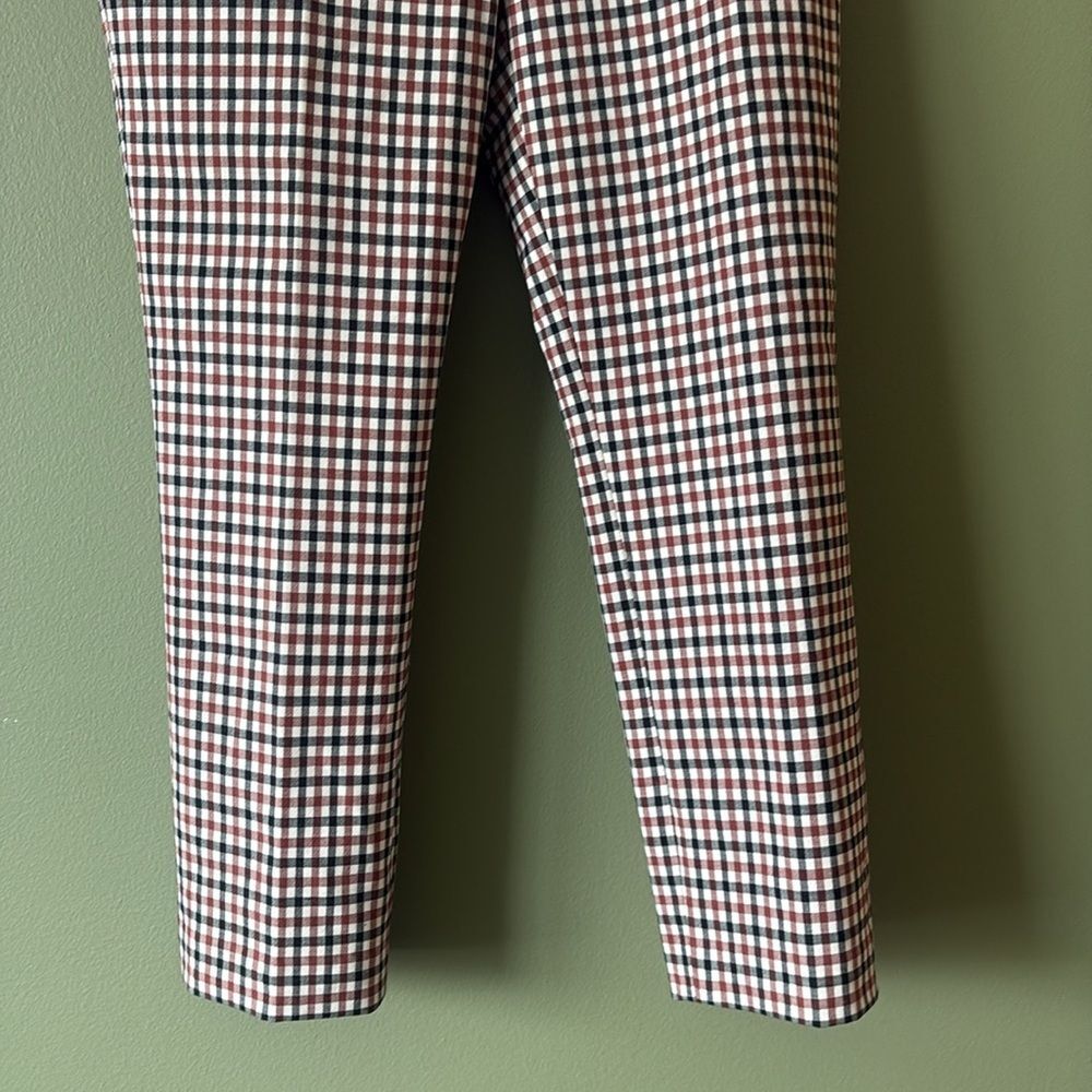 Theory Treeca Rye Portland Plaid Checkered Flat Front Ankle Trouser Pants Sz 6 - Picture 4 of 8